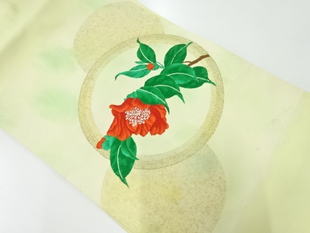 リサイクル　枝花模様織出し名古屋帯